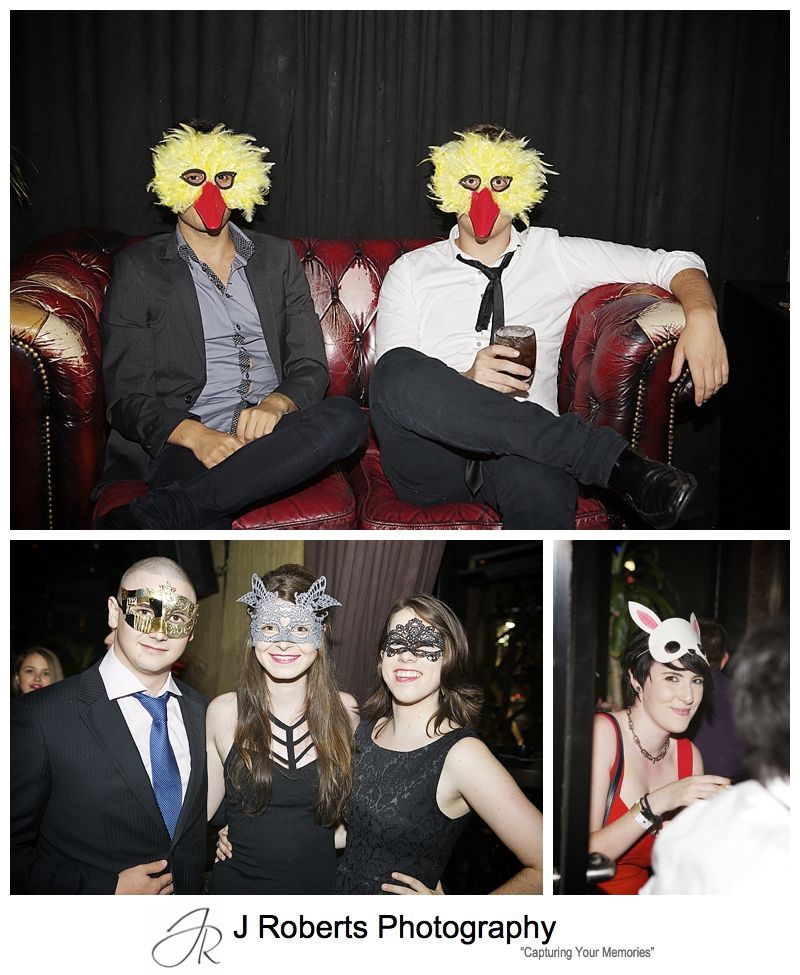 fun masquerade masks at a 21st birthday party - sydney party photography